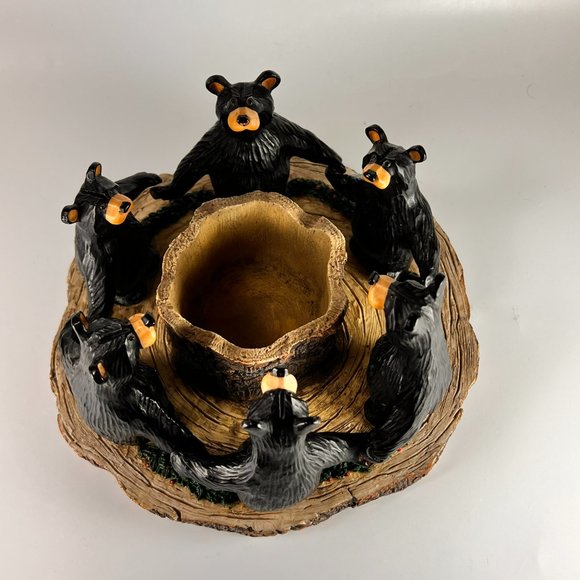 Vtg Circle Of Bears Bear Foots Jeff Fleming Big Sky Carvers Votive Candle Holder - Picture 8 of 16